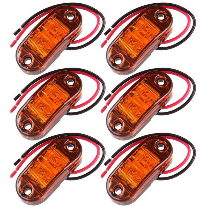 2 5 6pcs Amber Trailer Truck Fender Light Assembly Surface Mount Little Boat Marine Led Side Marker Rv Camper Accessories