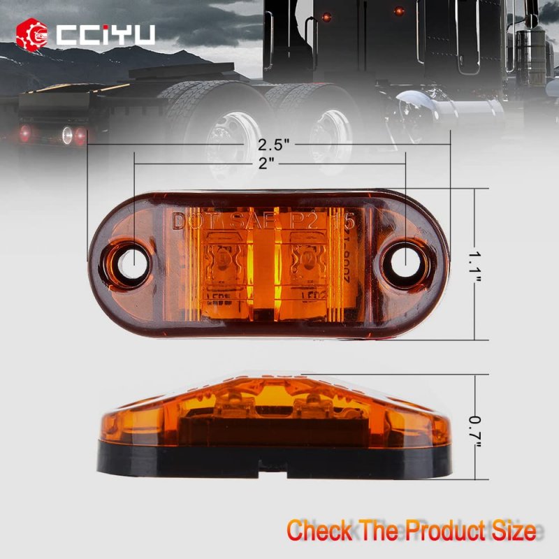 2 5 6pcs Amber Trailer Truck Fender Light Assembly Surface Mount Little Boat Marine Led Side Marker Rv Camper Accessories