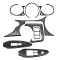 8pcs Carbon Fiber Interior Full Decorative Cover Trim For Nissan 370z 2009 2020 Automotive Center Consoles Kit 