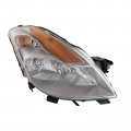 Right Passenger Side Halogen Headlight For 2008-2009 Nissan Altima 2 Door Coupe Chrome Housing With Clear Lens And Bulbs Model 