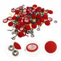 Vicasky 50pcs Repair Carport Buckle Upholstery Buttons Cars Headliner Car Roof Kit Button Auto Screw Rivet Red Flannel