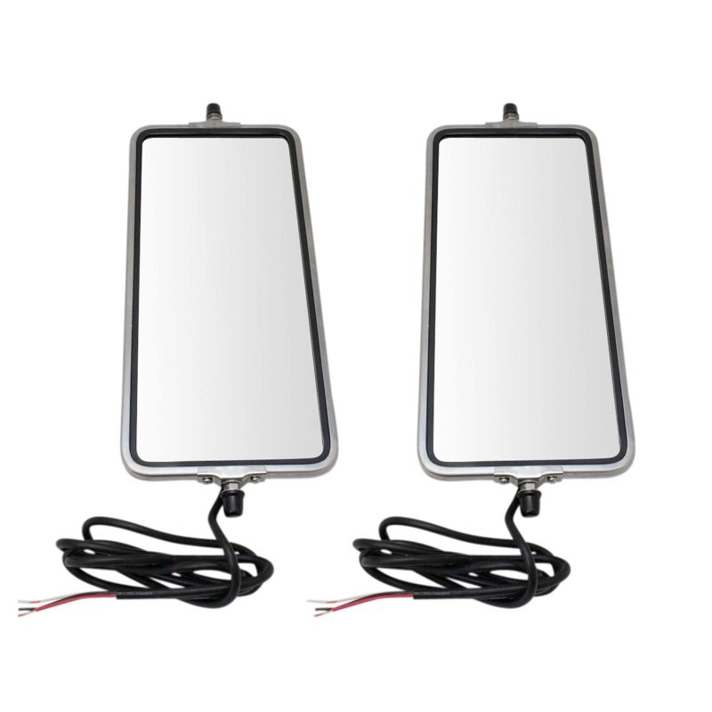 16 X 7 Stainless Steel West Coast Mirror Pair Heated Turn Signal Bubble Back