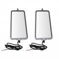 16 X 7 Stainless Steel West Coast Mirror Pair Heated Turn Signal Bubble Back 