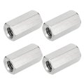 4pcs Unc 1 4 -20 Coupling Nuts 20mm Length 304 Stainless Steel Hex Rod Coupler Nut Fully Threaded Studding Connector Fasteners 