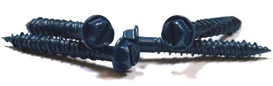 1 4 X 3 Concrete Screws Slotted Hex Washer Head Blue Perma-seal Drill Bit In Each Box 100 Pc Carton