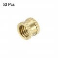 Uxcell Knurled Insert Nuts 50pcs M6 X 6mm Length 8mm Od Female Thread Brass Threaded Embedment Nut For 3d Printer