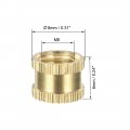 Uxcell Knurled Insert Nuts 50pcs M6 X 6mm Length 8mm Od Female Thread Brass Threaded Embedment Nut For 3d Printer