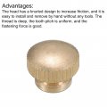 Uxcell Knurled Thumb Nuts 5pcs M6 X D14mm H11mm Brass Nut With Collar High Head Blind Hole For 3d Printer Parts