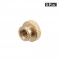 Uxcell Knurled Thumb Nuts 5pcs M6 X D14mm H11mm Brass Nut With Collar High Head Blind Hole For 3d Printer Parts