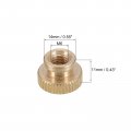 Uxcell Knurled Thumb Nuts 5pcs M6 X D14mm H11mm Brass Nut With Collar High Head Blind Hole For 3d Printer Parts