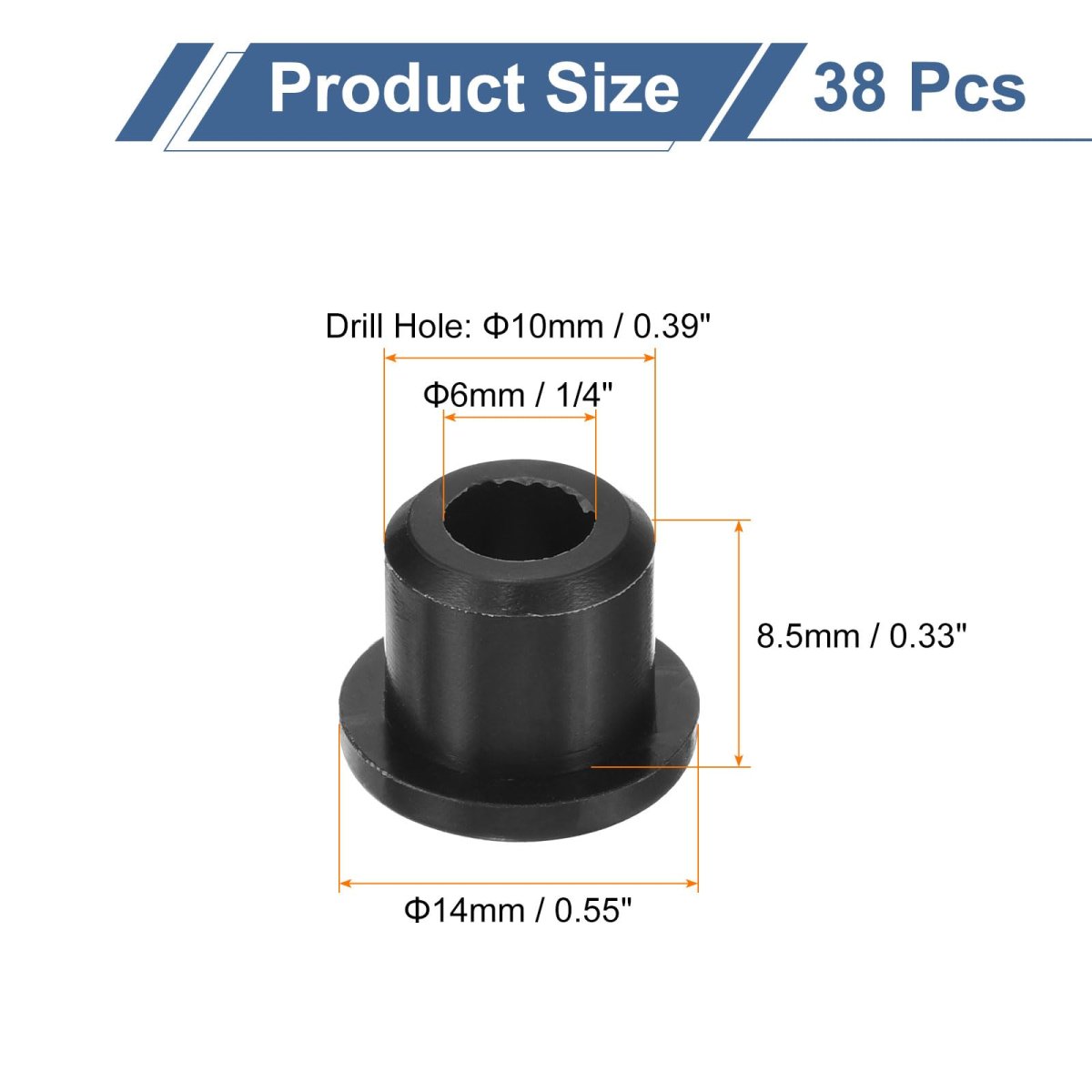 38pcs Rubber Grommets 10mm Drill Hole 6mm Id Top Hat Grommet Black Silicone Plug Gasket For Wiring Automotive