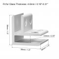 Uxcell 90 Degree Glass Clamp 4pcs For 4-8mm Aluminum Alloy Shelf Support Bracket Double Side Holder Cabinet Cupboard