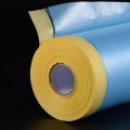 Uxcell Pre-taped Masking Film 43 3 In X 82 Ft Plastic Drop Cloth With Low-tack Painters Tape For Painting Protection Blue