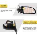 Ocpty Black Right Side Mirror Fit For 2006-2010 Hyundai Sonata Textured Glass Manual Folding Heated