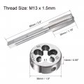 Uxcell M13 X 1 5mm Metric Tap And Die Set Machine Thread Screw With Rounding Kit For Nut Bolt Thread Repair