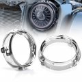 Mictuning 7 Inch Round Headlight Ring Mounting Bracket Chrome Color 1pcs