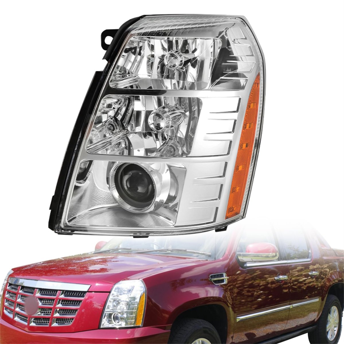Driver Side Headlight Assembly Replacement For Escalade 2007-2014 Without Bulb Headlamp Gm2502291