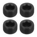 4pcs Male Thread Socket Pipe Plugs M20-1 5x12mm Carbon Steel Internal Hex Caps For Fitting And Sealing Black 