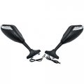 Krator Universal Matte Black Integrated Motorcycle Mirrors W Led Turn Signals Blinkers