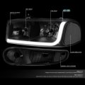 Led Drl Tinted Clear Corner Headlight W Bumper Lamps Tool Kit Compatible With Gmc Sierra 01-07