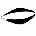 Toworldit 2pcs Set Bright Black Soft Plastic Headlight Eyebrow Cover Headlamp Eye Lid Covers Decoration Trim Sticker Compatible