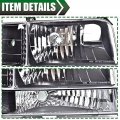 G-plus Headlights Compatible With 1992-1996 Bronco Ford F150 F250 F350 Super Duty Headlamps W Corner Signal Driver Side
