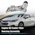 X Autohaux 93186324 Engine Oil Cooler Filter Housing Adapter Assembly With Gaskets For Chevrolet Aveo Cruze Sonic Trax 1 8l