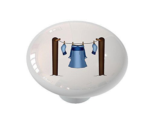 Gotham Decor Laundry On The Clothesline Ceramic Drawer Knob