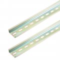 2pcs Din Rail Sloted Steel Mounting Guide 100cm X 35mm 6 5mm 0 8mm Thickness Bronze Tone 