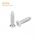 Uxcell St3x15mm White Screws Self Tapping 50pcs Flat Head Phillips Wood For Woodworking