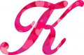 Stickertalk Heart Pattern Cursive K Monogram Vinyl Sticker 4 Inches By 2 5 