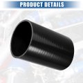 Uxcell 4 Id 6 Length 4-ply Reinforced High Temp Straight Coupler Silicone Reducer Hose Black For Car Intercooler Intake Piping