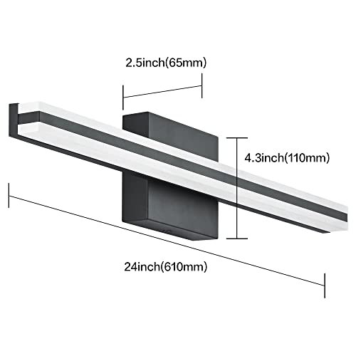 Solfart Dimmable Vanity Lights For Bathroom Light Fixtures Over Mirror Modern Matt Black Led