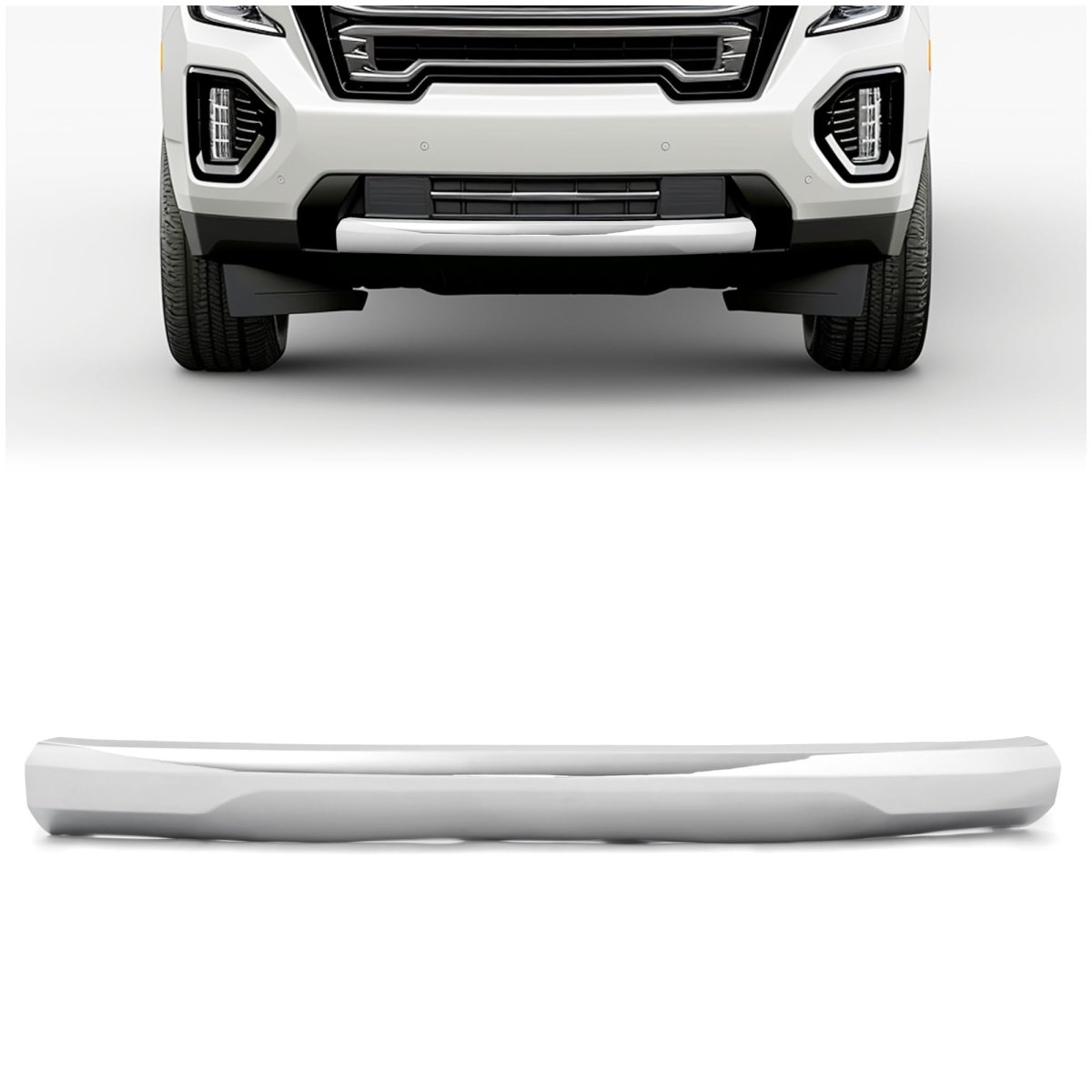 Hecasa Front Lower Valance Panel For 2021-2024 Gmc Yukon Xl Bumper Trim Chrome