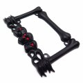 Httmt- Mt294-006- 3d Skull Flame Bones Black Motorcycle License Plate Frame Compatible With Harley-davidson