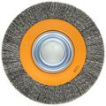 Walter 13b060 Crimped Wire Stringer Bead Wheel Brush Round Hole Carbon Steel 6 Diameter 0 0118 1-1 4 Arbor 6000 Maximum Rpm 7 8 