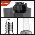A-premium Set Of 4 Ignition Coil Pack And Iridium Spark Plugs Compatible With Ford Escape 2005008 3l Focus011 2 0l Transit