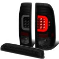 Compatible With 08-16 Ford Super Duty 3d Led C-bar Tail Light 3rd Third Brake Lamp Black Smoked