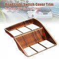Abs Plastic Peach Wood Grain Headlight Switch Panel Decor Cover Trim For Honda Crv Cr-v 2017-2019