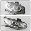 Acanii For Halogen Model 2016-2021 Honda Civic Led Drl Projector Headlight Headlamp Replacement Right Passenger Side