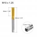 Uxcell Metric Machine Thread Milling Tap M10 X 1 25 H2 Titanium Coated Ti-coated High Speed Steel 3 Straight Flutes Screw
