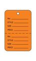 Small Orange 2 Part Perforated Price Coupon Tags 1000 