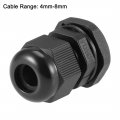 Uxcell M16x1 5 Cable Gland 4mm-8mm Wire Hole Waterproof Nylon Joint Adjustable Locknut With Washer Black 20pcs