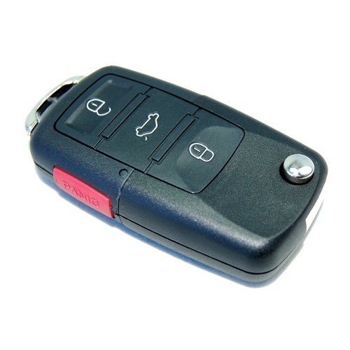 Folding Flip Key Fob Shell Remote Case With 4 Buttons And Black Silicone Cover For Vw Jetta Beetle Passat Rabbit Gti Eos Cc