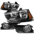 Compatible With Dodge Charger Srt Lx Pair Of Black Housing Amber Corner Headlight Clear Lens Fog Light