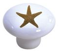 Set Of 2 Starfish Ceramic Cabinet Drawer Knobs 