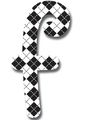 6-inch Wall Hanging Wood Letter Modern Black And White Pattern F 