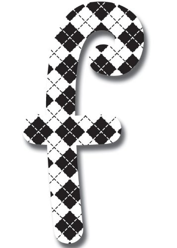 6-inch Wall Hanging Wood Letter Modern Black And White Pattern F