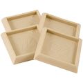 Furniture Caster Cups Hard Floor Or Carpeted Surfaces 4 Piece 2 Square Beige 