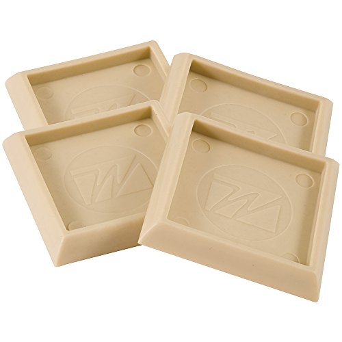 Furniture Caster Cups Hard Floor Or Carpeted Surfaces 4 Piece 2 Square Beige